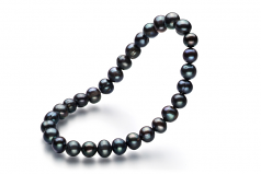 6-7mm di Perle Acqua Dolce Bracciale in Beatitudine Nero